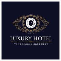 Luxury hotel design with logo and typography vector