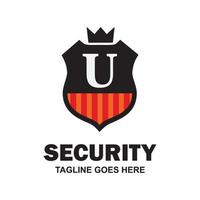 logotipo alfabético de empresa de seguridad y vector de tipografía