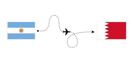 vuelo y viaje desde argentina a bahrein por concepto de viaje en avión de pasajeros vector