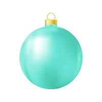 Turquoise Christmas tree toy Realistic color illustration vector