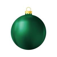 Green Christmas tree toy Realistic color illustration vector