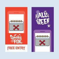 Happy Halloween invitation design with calender vector