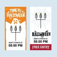 diseño de invitación de feliz halloween con vector de vela