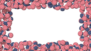 foto de marco de bolas 3d de bandera americana, representación 3d, día de la independencia, día nacional png