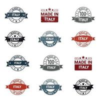 Italy stamp design set vector