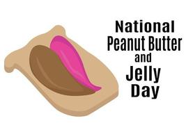 día nacional de mantequilla de maní y mermelada, idea para el diseño de afiches, pancartas, volantes o menús vector