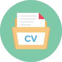 Ilustración de vector de carpeta cv en un fondo. Símbolos de calidad premium. Iconos vectoriales para concepto y diseño gráfico.