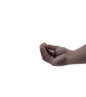 mano de mostrar los dedos sobre un fondo blanco aislado haciendo gestos italianos con los dedos juntos, movimiento de gestos de comunicación png