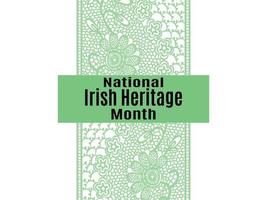 National Irish Heritage Month, Idea for poster, banner, flyer or postcard vector