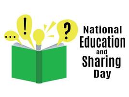 National Education and Sharing Day, idea for poster, banner, flyer, card design