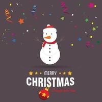 Merry Christmas card design with creative typography and dark background vector