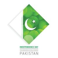 tarjeta del día de la independencia de pakistán con vector de fondo verde