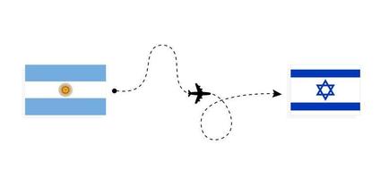 vuelo y viaje de argentina a israel por concepto de viaje en avión de pasajeros vector