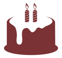 Birthday Cake Silhouette for Icon, Symbol, Pictogram, Apps, Website, Art Illustration, Logo or Graphic Design Element. Format PNG