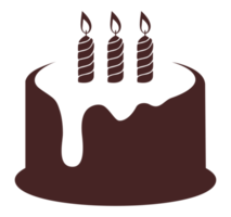 Birthday Cake Silhouette for Icon, Symbol, Pictogram, Apps, Website, Art Illustration, Logo or Graphic Design Element. Format PNG