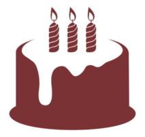 silueta de pastel de cumpleaños para icono, símbolo, pictograma, aplicaciones, sitio web, ilustración de arte, logotipo o elemento de diseño gráfico. formato png