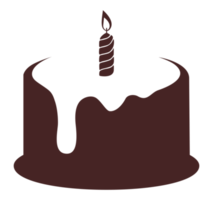 silhueta de bolo de aniversário para ícone, símbolo, pictograma, aplicativos, site, ilustração de arte, logotipo ou elemento de design gráfico. formato png