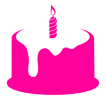 Birthday Cake Silhouette for Icon, Symbol, Pictogram, Apps, Website, Art Illustration, Logo or Graphic Design Element. Format PNG