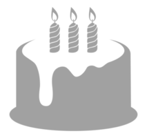 silhueta de bolo de aniversário para ícone, símbolo, pictograma, aplicativos, site, ilustração de arte, logotipo ou elemento de design gráfico. formato png