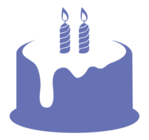Geburtstagskuchen-Silhouette für Symbol, Symbol, Piktogramm, Apps, Website, Kunstillustration, Logo oder Grafikdesignelement. PNG-Format png
