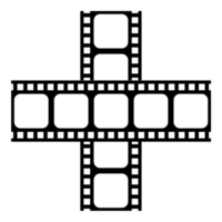 Silhouette der Filmstreifen für Kunstillustration, Filmplakat, Apps, Website, Piktogramm oder Grafikdesignelement. PNG-Format png