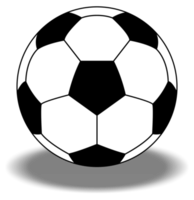 símbolo de icono de pelota de pie o pelota de fútbol para ilustración de arte, logotipo, sitio web, aplicaciones, pictograma, noticias, infografía o elemento de diseño gráfico. formato png