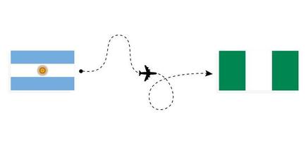 vuelo y viaje de argentina a nigeria por concepto de viaje en avión de pasajeros vector