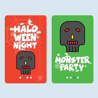 Happy Halloween invitation design with skull vector