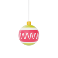 Christmas ball, ornaments for Christmas isolated on white background. Merry Christmas and New Year. 3d rendering. png