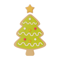 pepparkaka, ornament för jul isolerat på vit bakgrund. glad jul och ny år. 3d tolkning. png