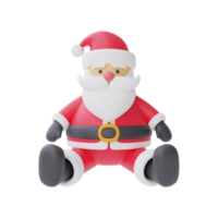 3D-Darstellung von Zeichentrickfigur Weihnachtsmann isoliert auf weißem Hintergrund. frohe weihnachten und neues jahr. png