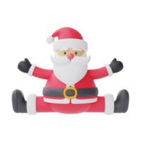 3d render of cartoon character santa claus isolated on white background. Merry Christmas and New Year. png