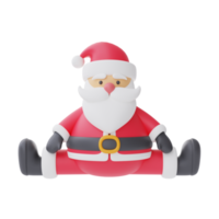 3d render of cartoon character santa claus isolated on white background. Merry Christmas and New Year. png