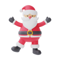 3d render of cartoon character santa claus isolated on white background. Merry Christmas and New Year. png