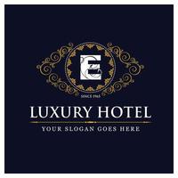 Luxury hotel design with logo and typography vector