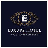 Luxury hotel design with logo and typography vector