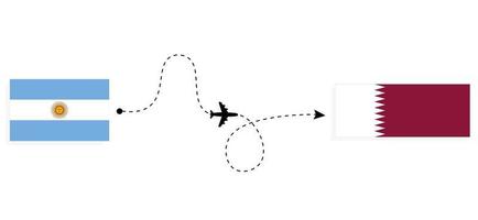 vuelo y viaje de argentina a qatar por concepto de viaje en avión de pasajeros vector