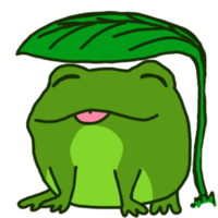 Cute Cheerful Green Frog Cartoon Character png