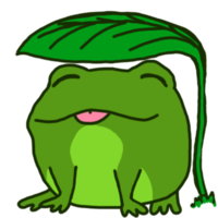 personnage de dessin animé mignon grenouille verte joyeuse png