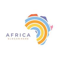 diseño abstracto de la plantilla del logotipo del mapa del continente africano, viajes y excursiones en África. con el concepto de diseño vectorial. vector