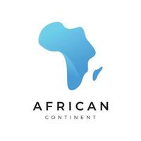 diseño abstracto de la plantilla del logotipo del mapa del continente africano, viajes y excursiones en África. con el concepto de diseño vectorial. vector