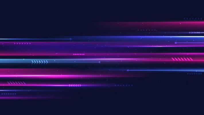 Abstract technology digital futuristic concept  blue and pink neon colors lighting effect motion decoration geometric shapes elements