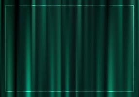 Green emerald curtain fabric satin crease with frame background and texture luxury style vector