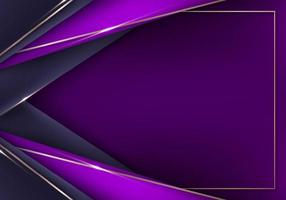 Abstract 3D modern template luxury style purple stripes with golden lines and lighting sparkles decoration design elegant background vector