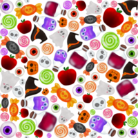 Cute halloween watercolor seamless patterns png