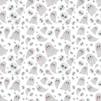 Cute halloween watercolor seamless patterns png