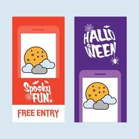 Happy Halloween invitation design with moon vector