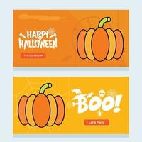 Happy Halloween invitation design with pumpkin vector