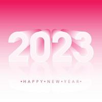 feliz año nuevo 2023 tarjeta de vacaciones con fondo rosa vector