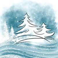 Merry christmas tree and happy new year card background vector